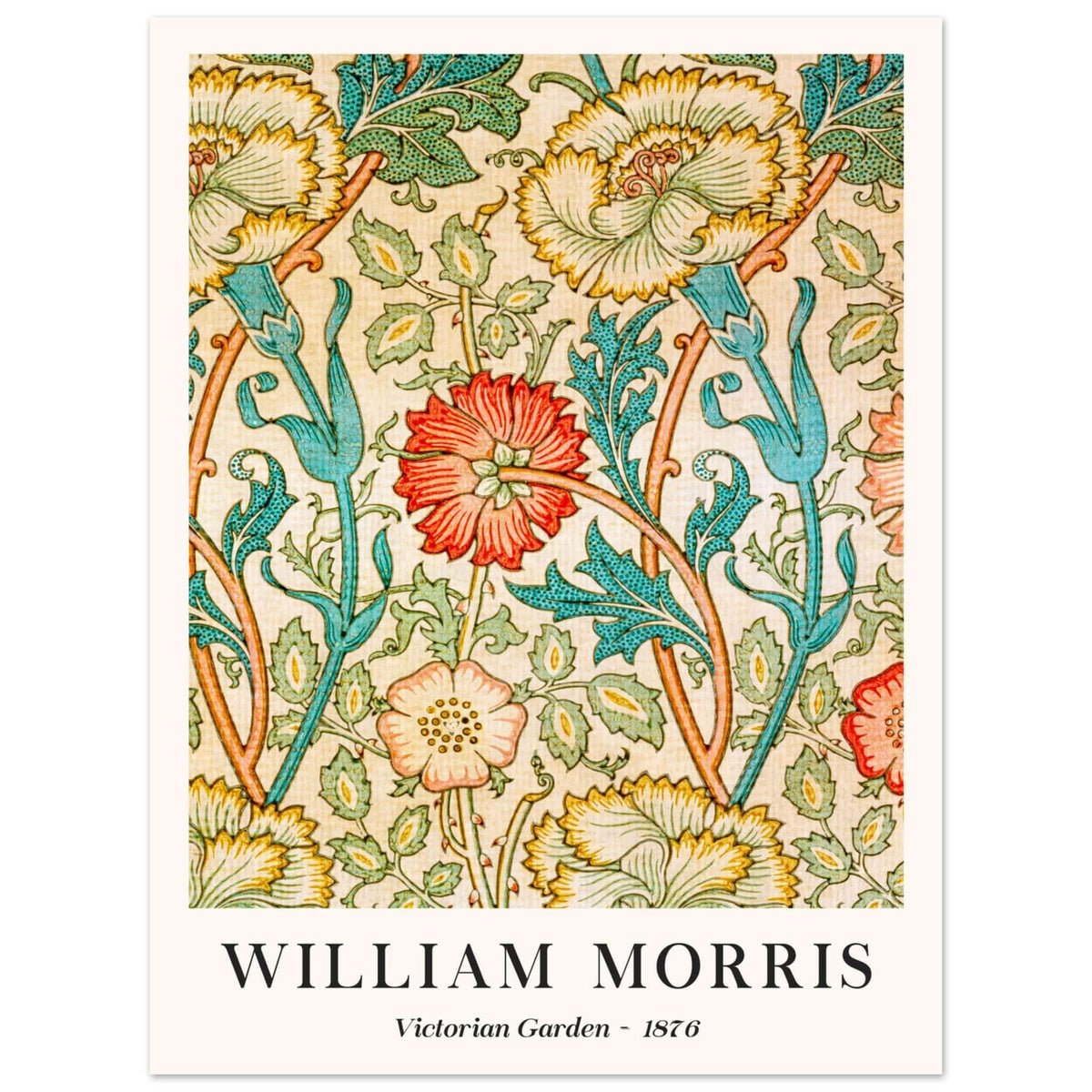 Artfulprints Poster William Morris - Victorian garden 1876  - 30x40 cm - Groen