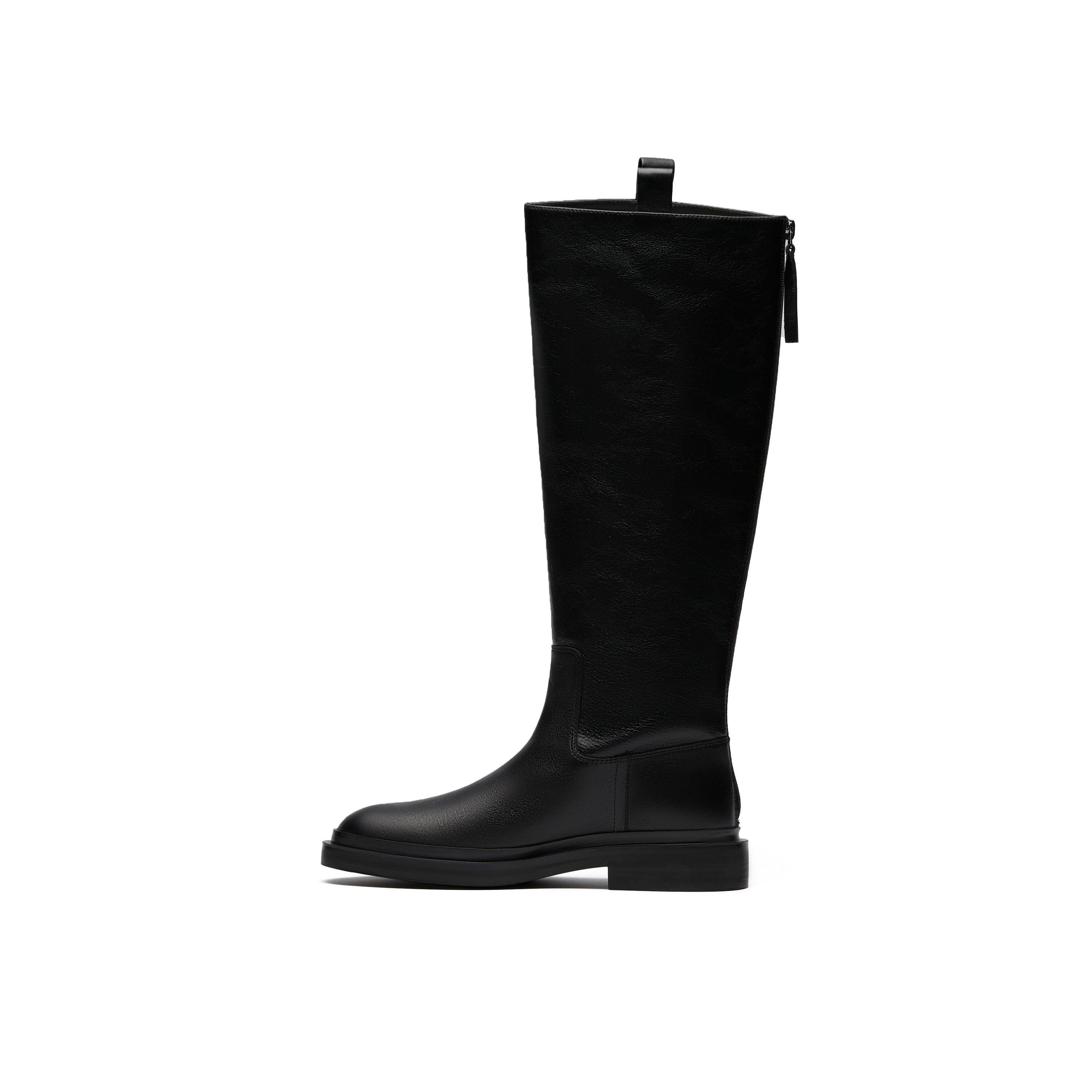 Clarks Previa Hi Black Leather Knee High Boots