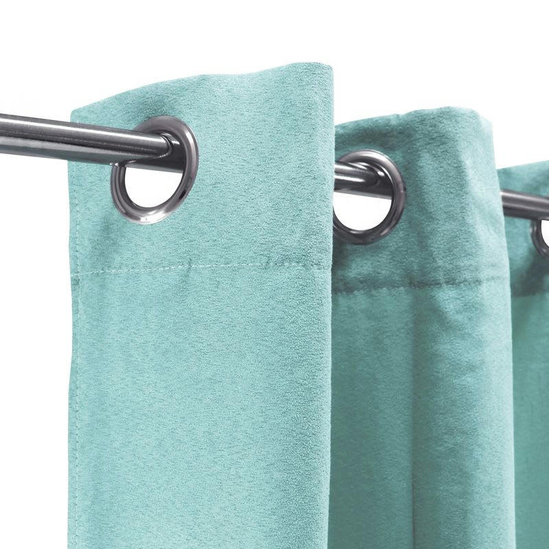 SUEDEN - Rideau en suédine bleu clair 140x250