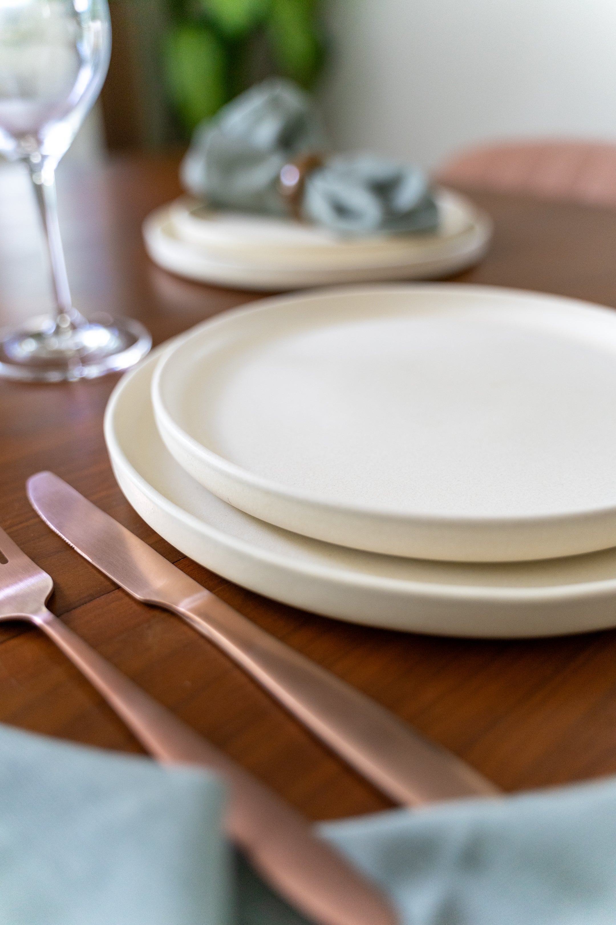 Mimo Homeware ontbijtbord Dreamy Ivory - 22,5 cm - set van 2