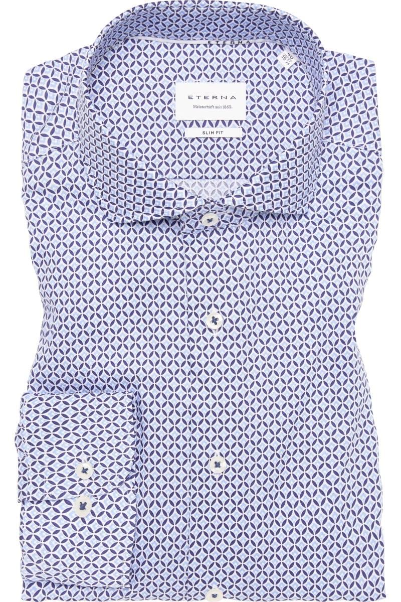 ETERNA Slim Fit Hemd mittelblau, Bedruckt