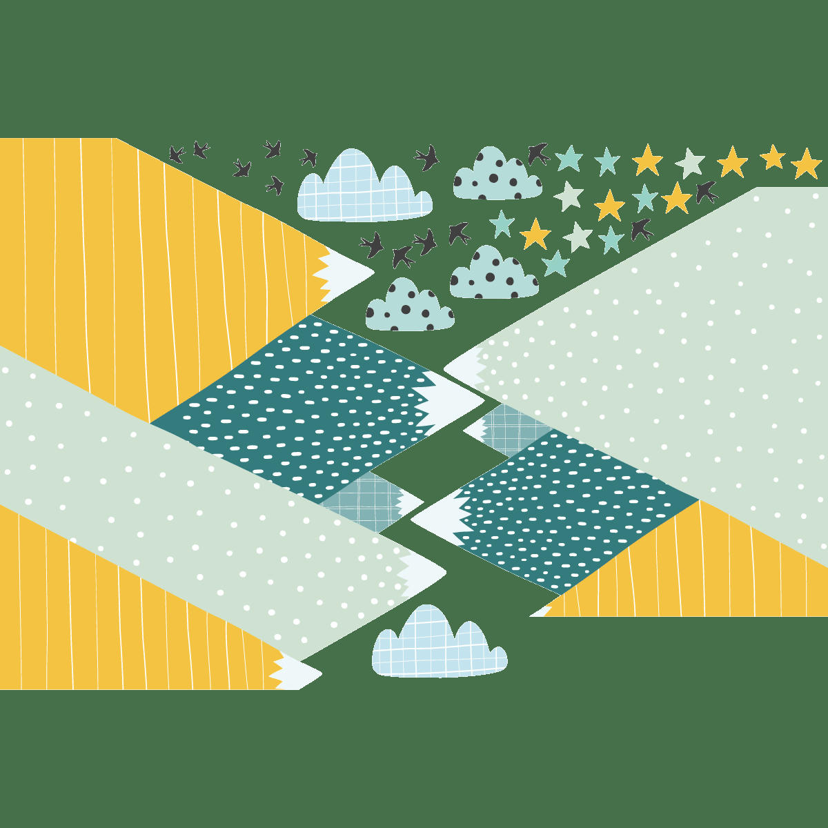 - Stickers enfant montagnes scandinaves ziska 110x165cm