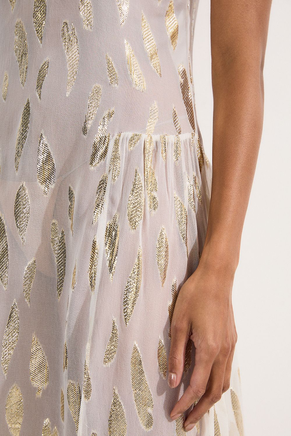 KarenMillen Beach Metallic Thread Strappy Maxi Dress