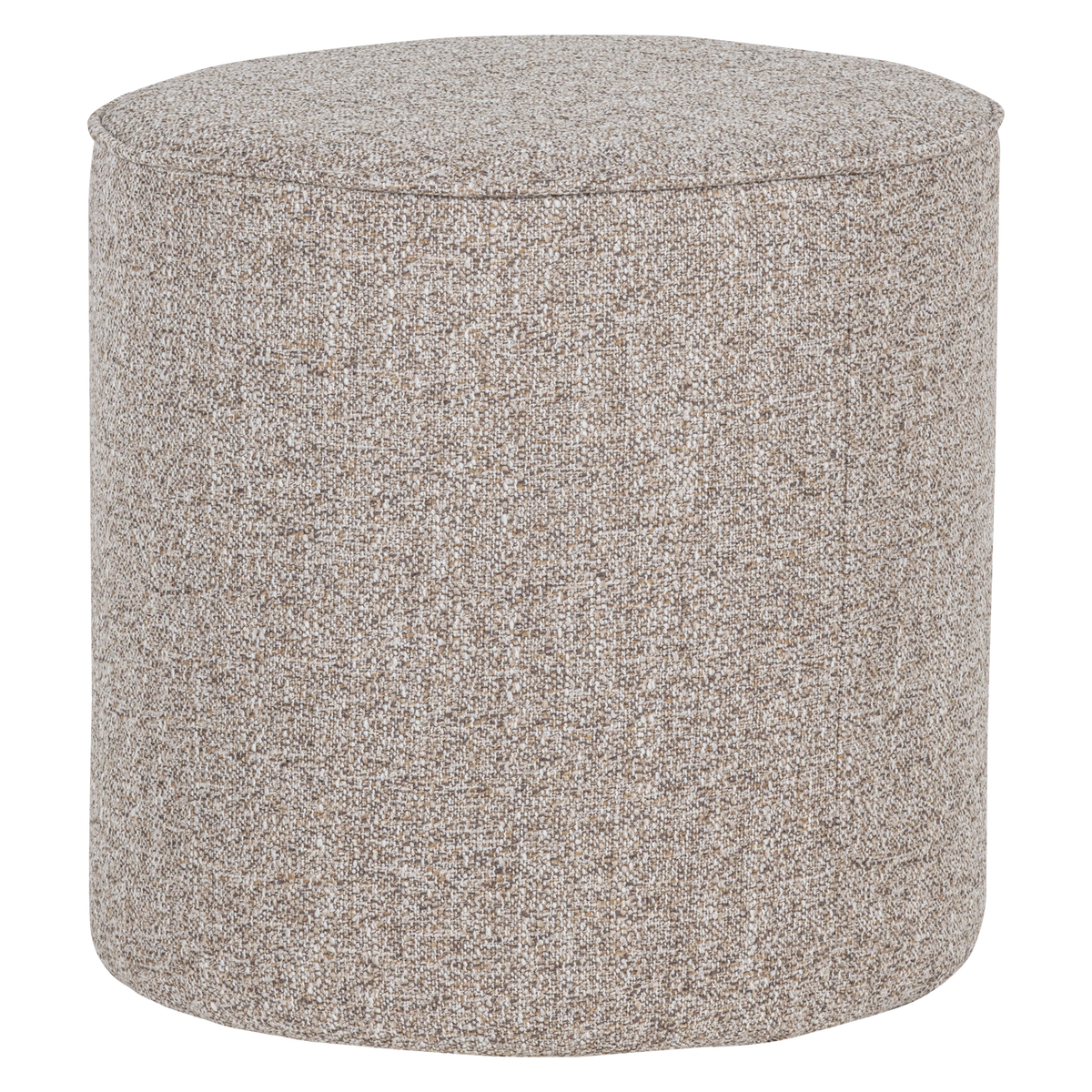 WOOOD poef hoog Sara - Geweven Stof - Naturel Melange - 46xØ46cm