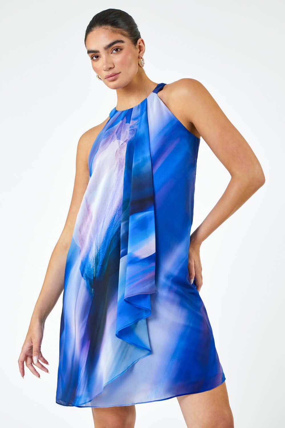 Roman LIMITED Abstract Halter Neck Shift Dress