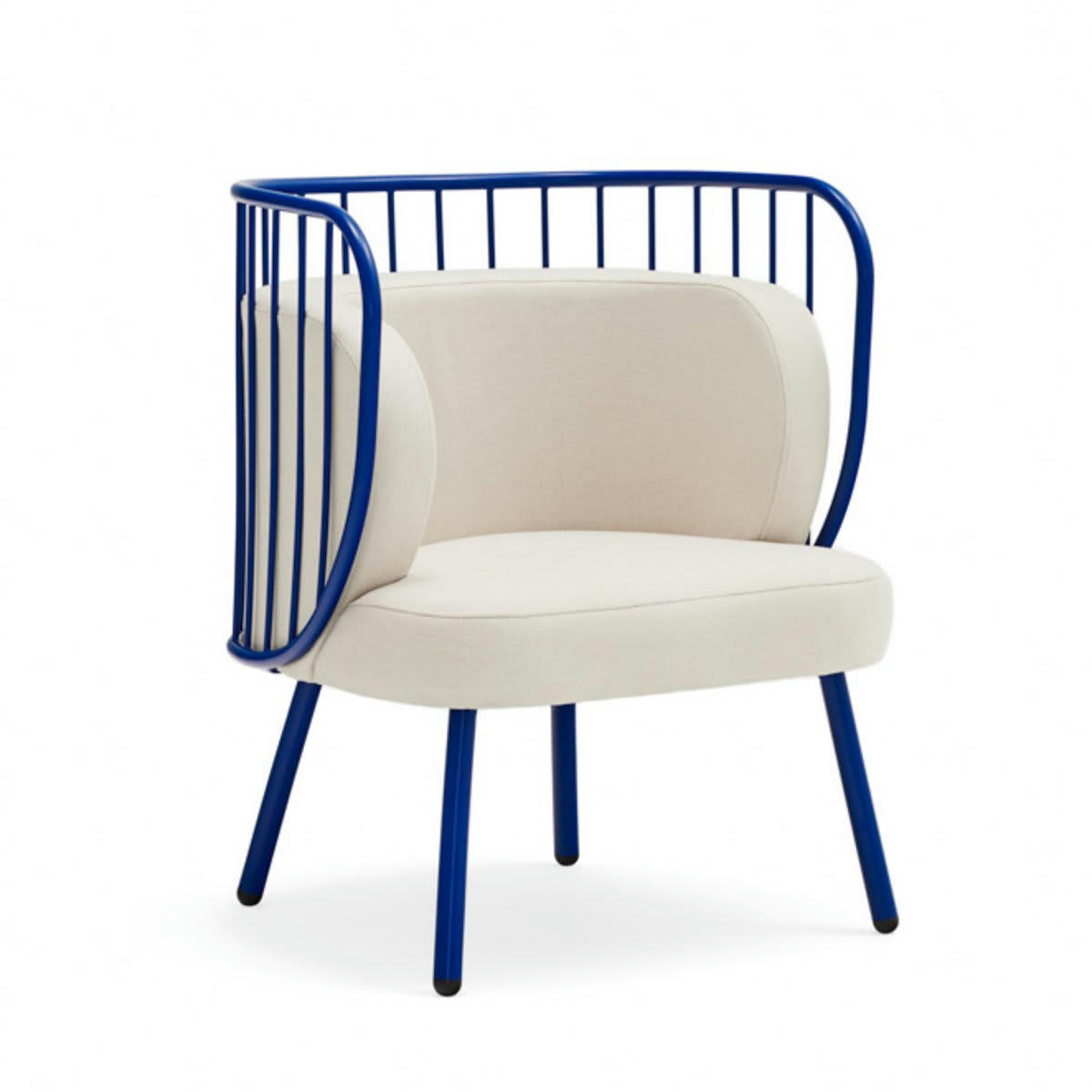 NABI - Fauteuil contemporain en tissu et métal bleu foncé