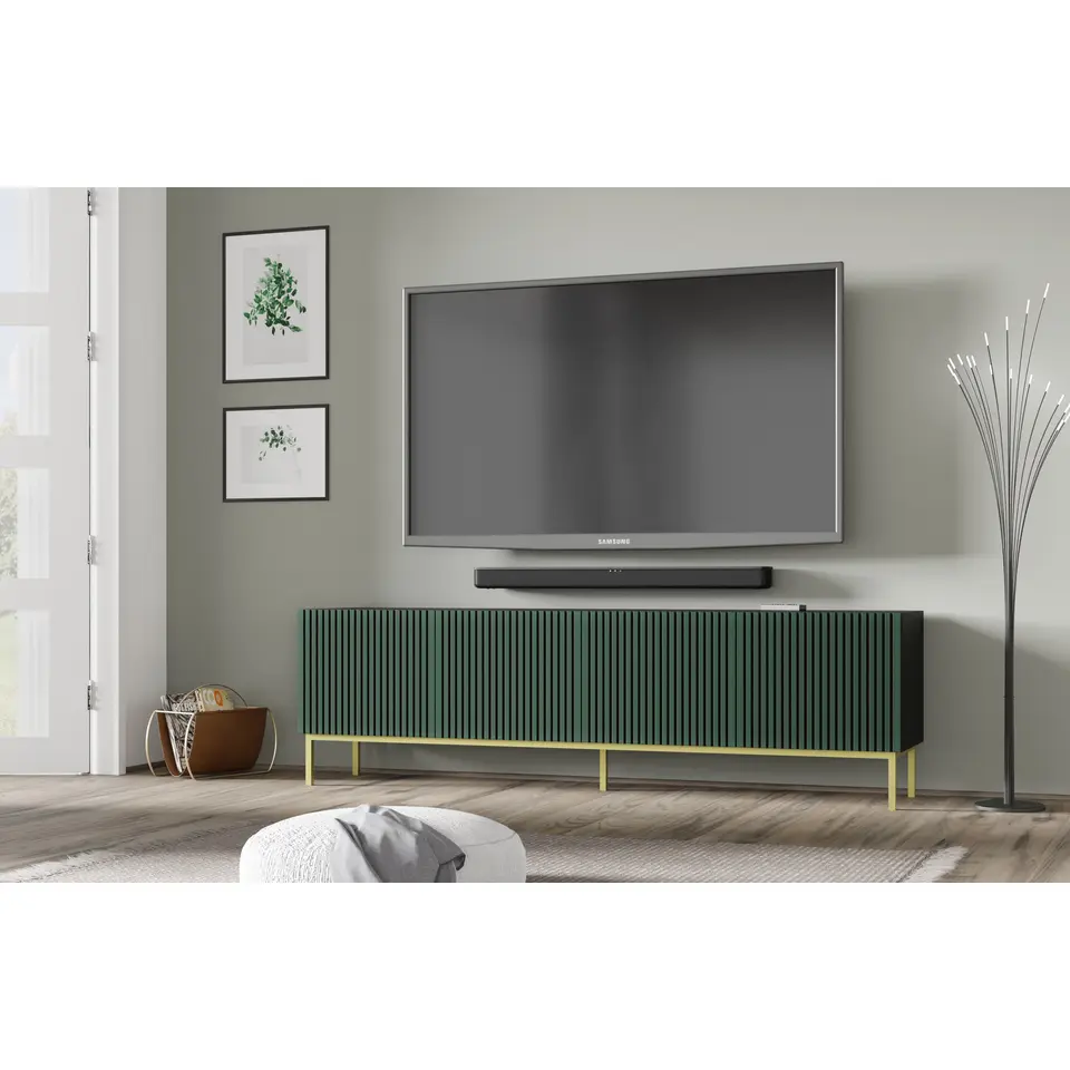 Ravenna F TV-meubel 200 4D gefreesd MDF folie met frame