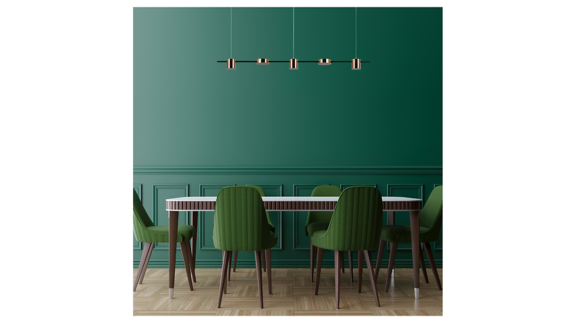 Lampa wisząca Remdal LED 5-punktowa metalowa brązowa