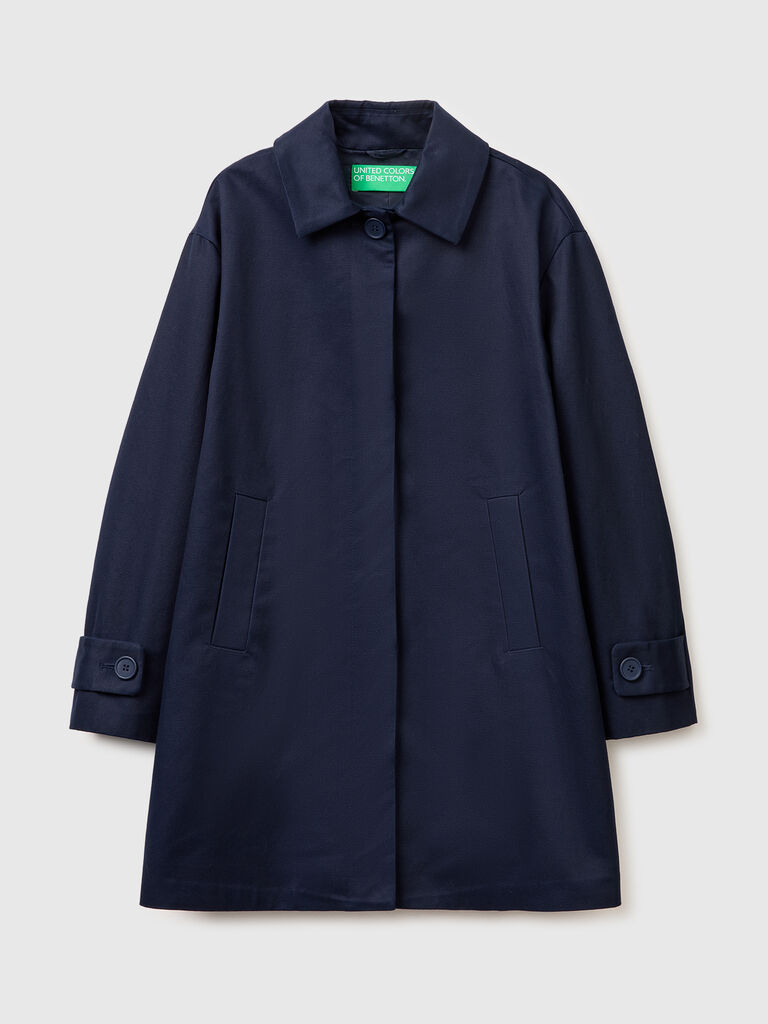 Midi duster coat with collar