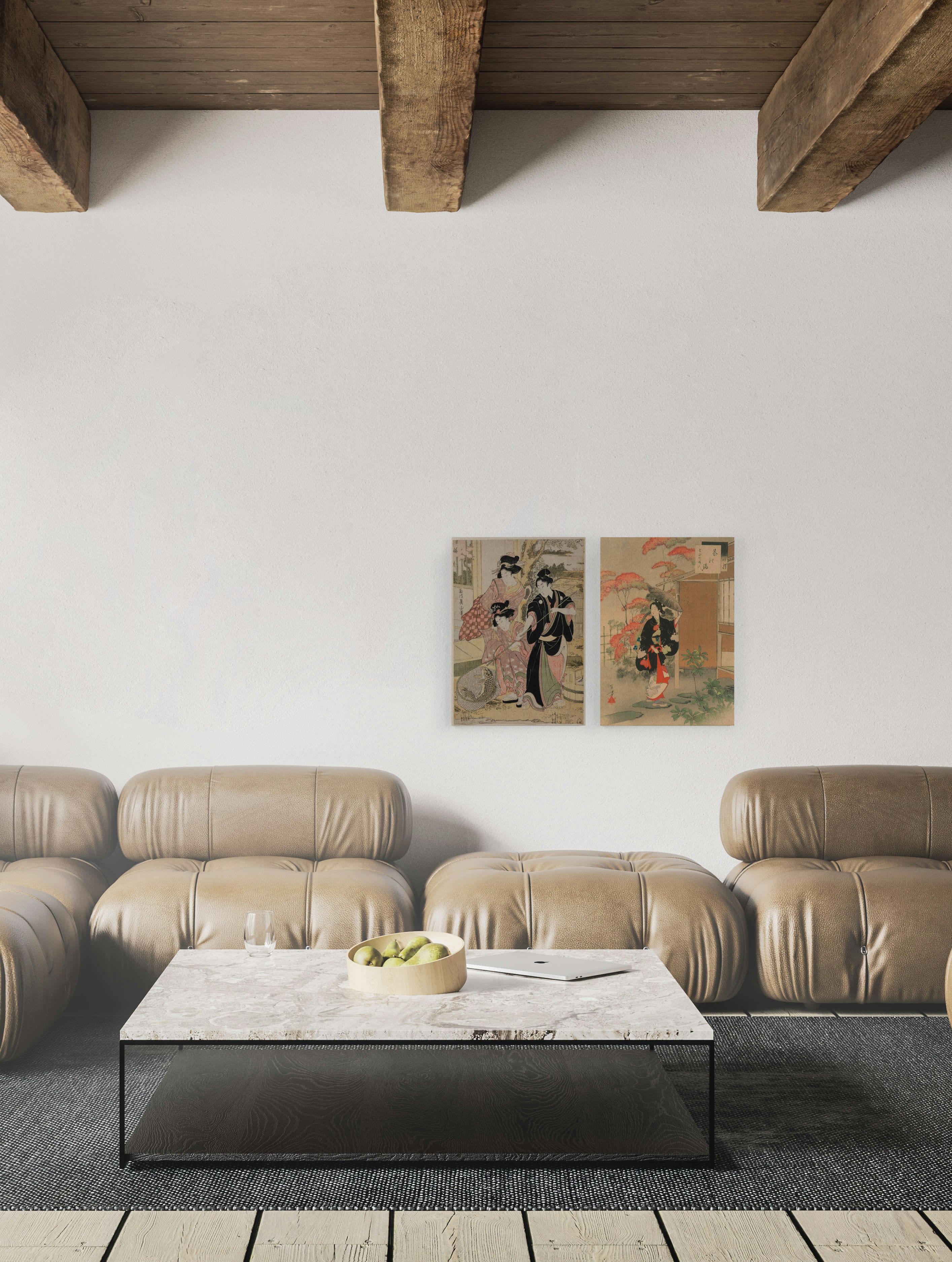 JAPANESE ART - Set 2 Peintures sur toile 60x40 imprimées art japonais