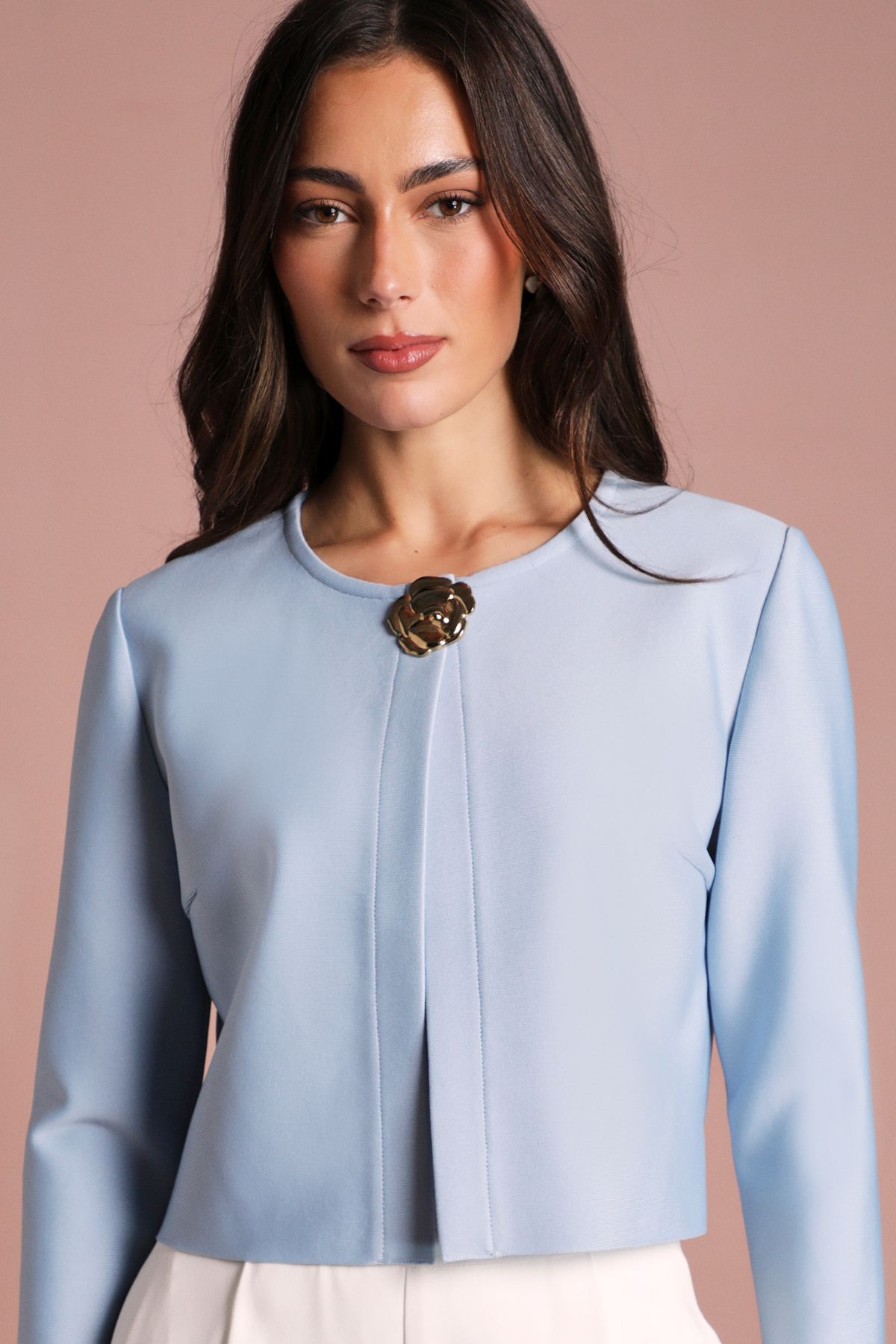 Coast Bandage Button Detail Long Sleeve Top