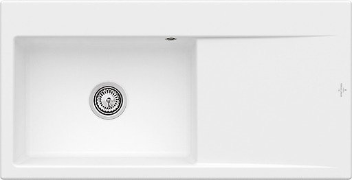 évier en céramique 1 cuve à gauche à encastrer Villeroy &Boch Subway Style blanc mat