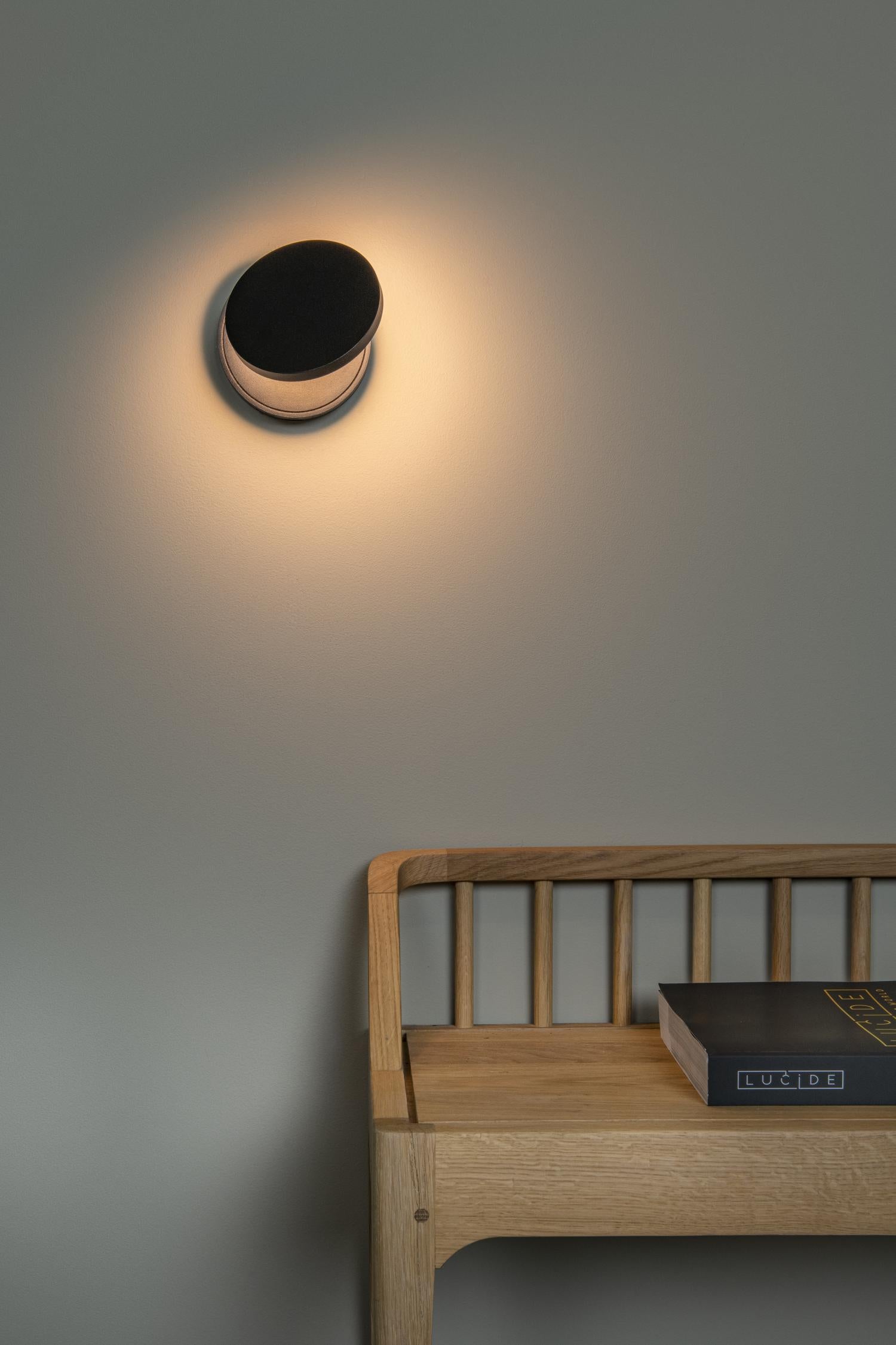 Lucide wandlamp UFOR - Geïntegreerde LED - Zwart