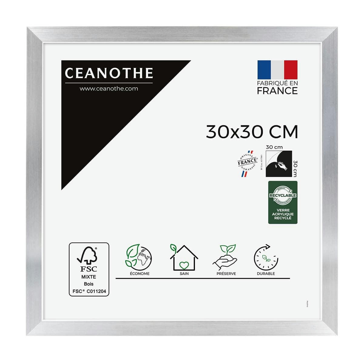 PRECIOUS - Cadre photo acier 30x30 cm résine recyclée