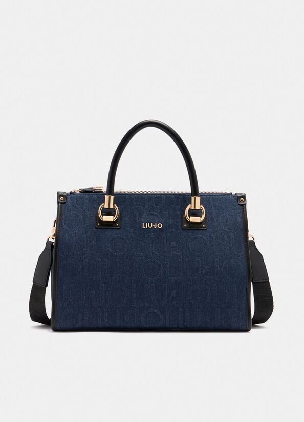 Shopping bag media in denim