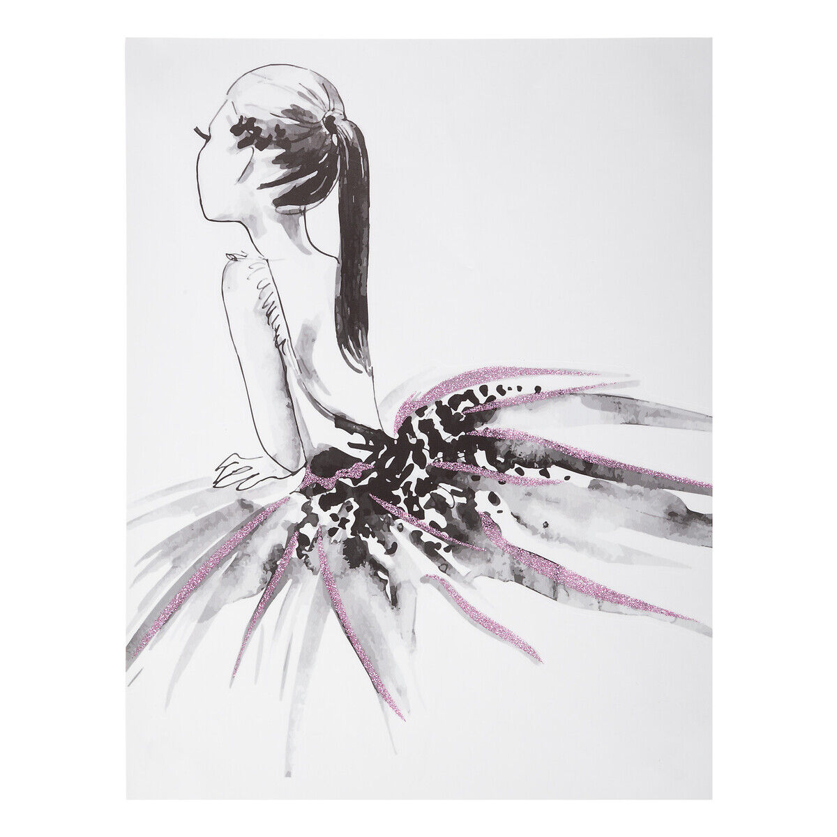 Quadro decorativo dançarina rosa 30x40cm