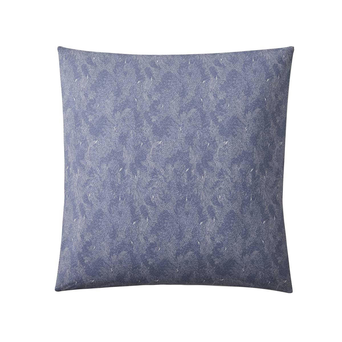 EMBRUNS BASQUE - Taie d'oreiller unie en coton bleu 64x64