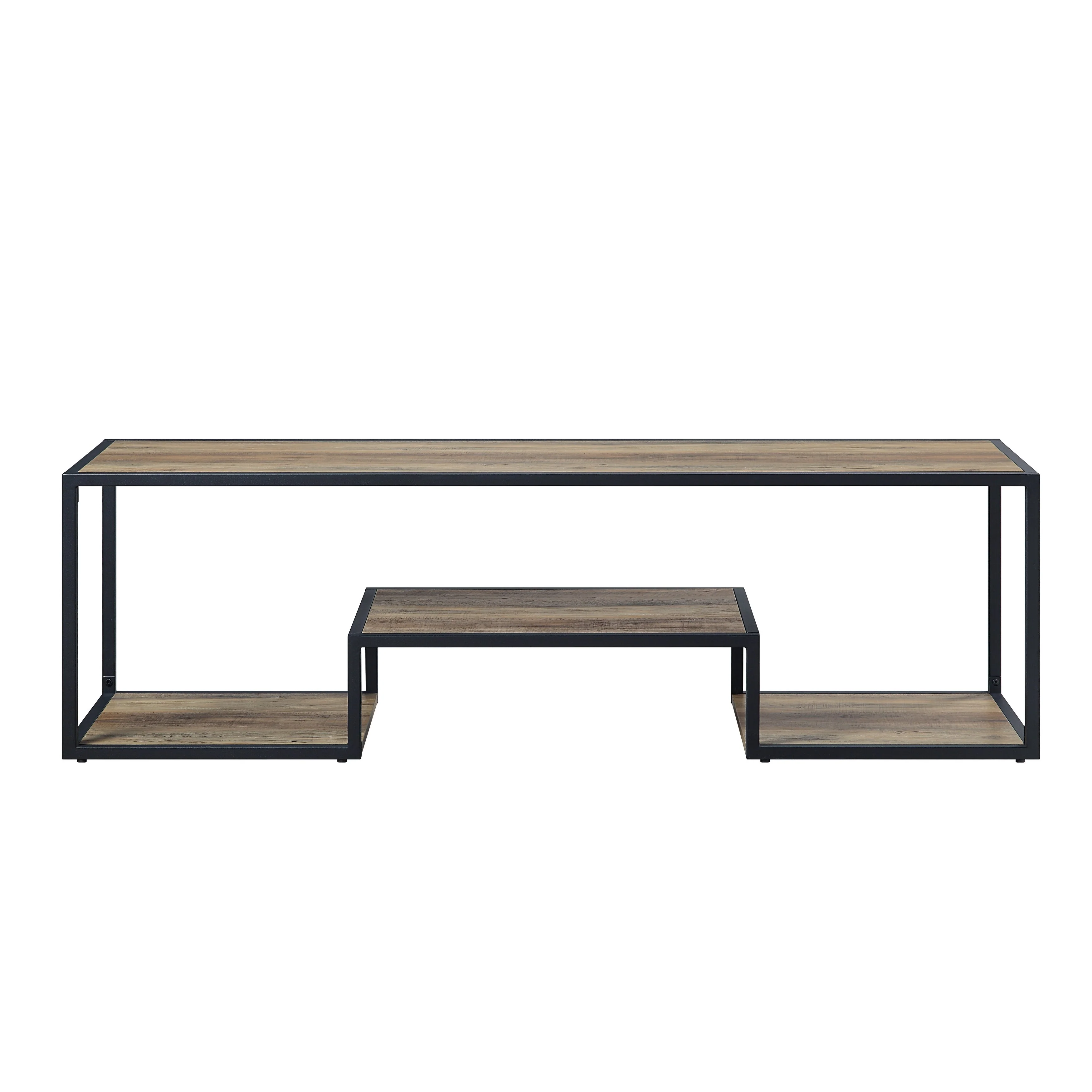 Oak 59 TV Stand with 3 Storage Shelves and Metal Frame for TVs Up to 60