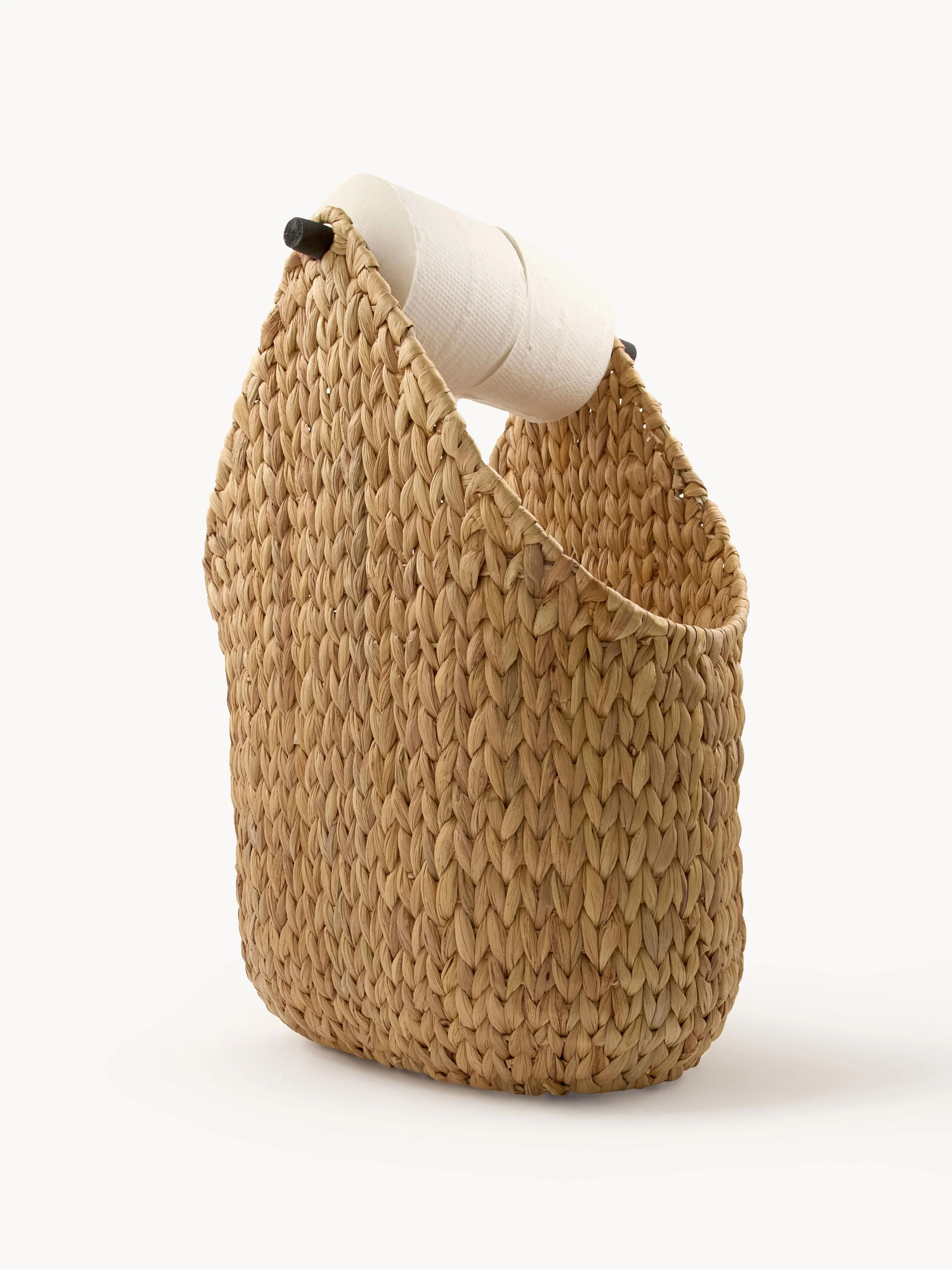 Handgewebter Aufbewahrungskorb Pape mit Toilettenpapierhalter