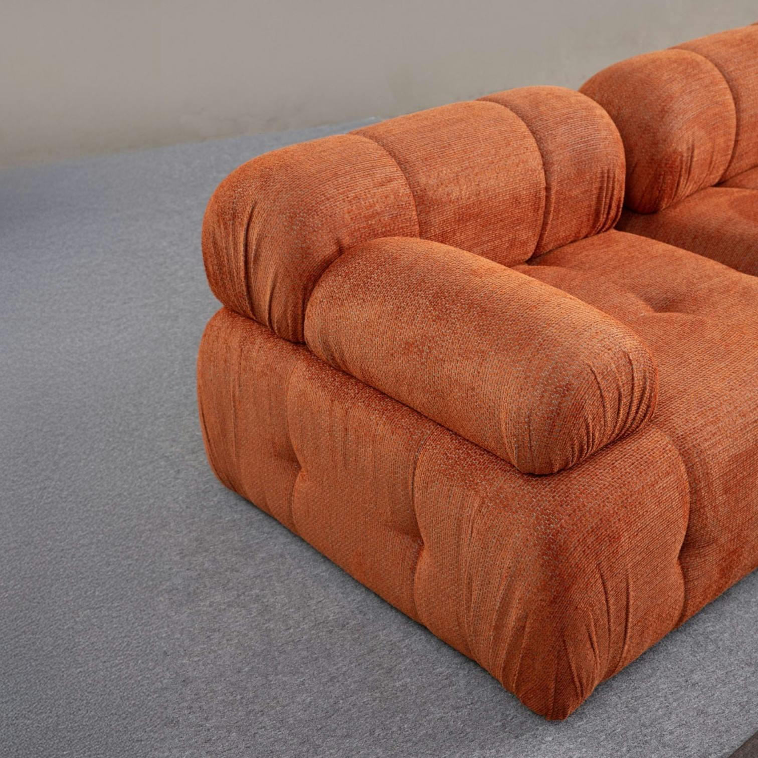 Canapé modulable 2 places rouille, assise profonde 190 cm ICA