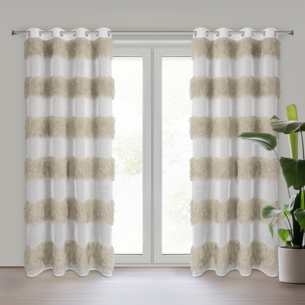 Firana na przelotkach MARGARET 140X250 beżowa