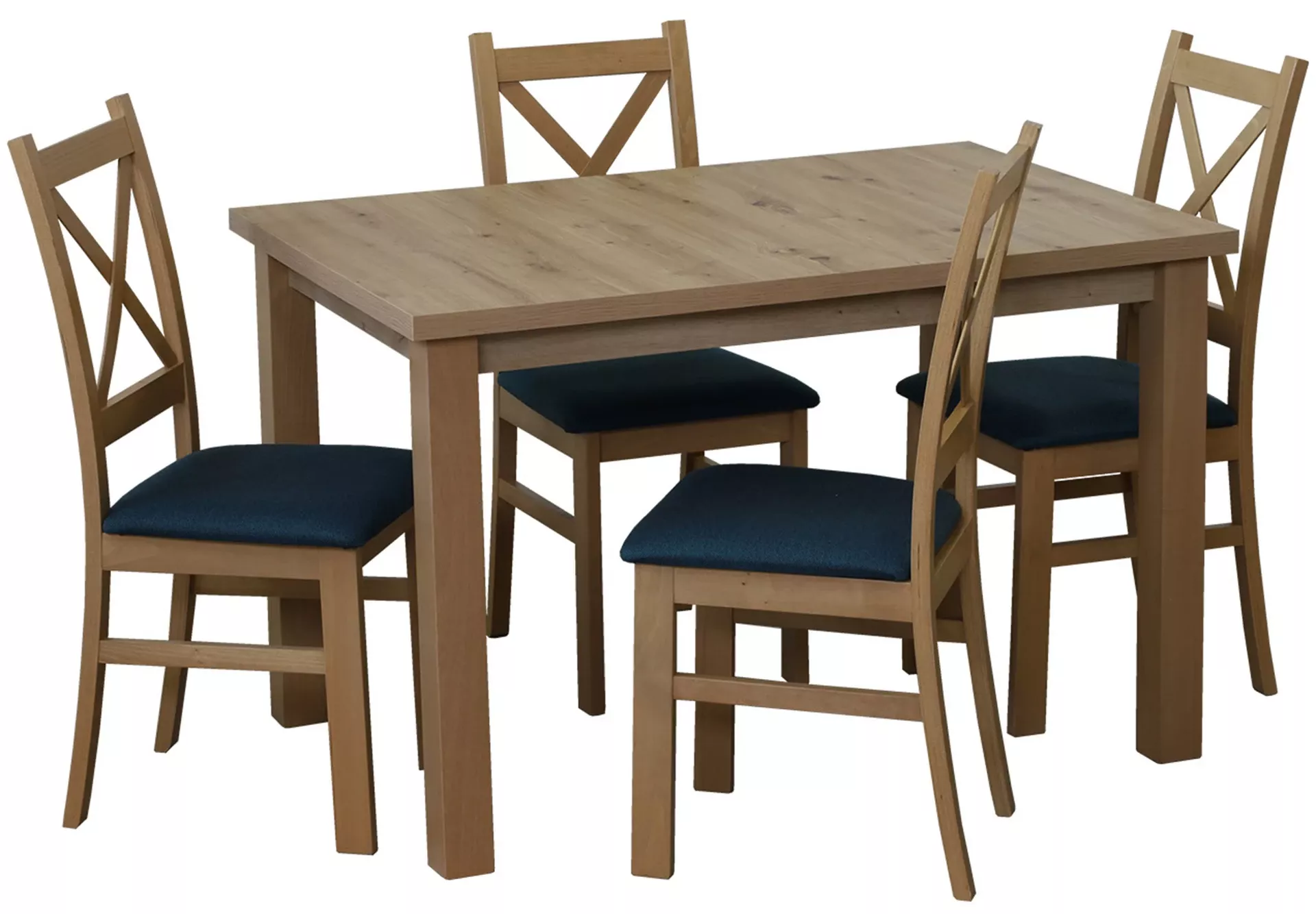 Zestaw stół 120x80 z 4 krzesłami M014-4 Dąb Artisan