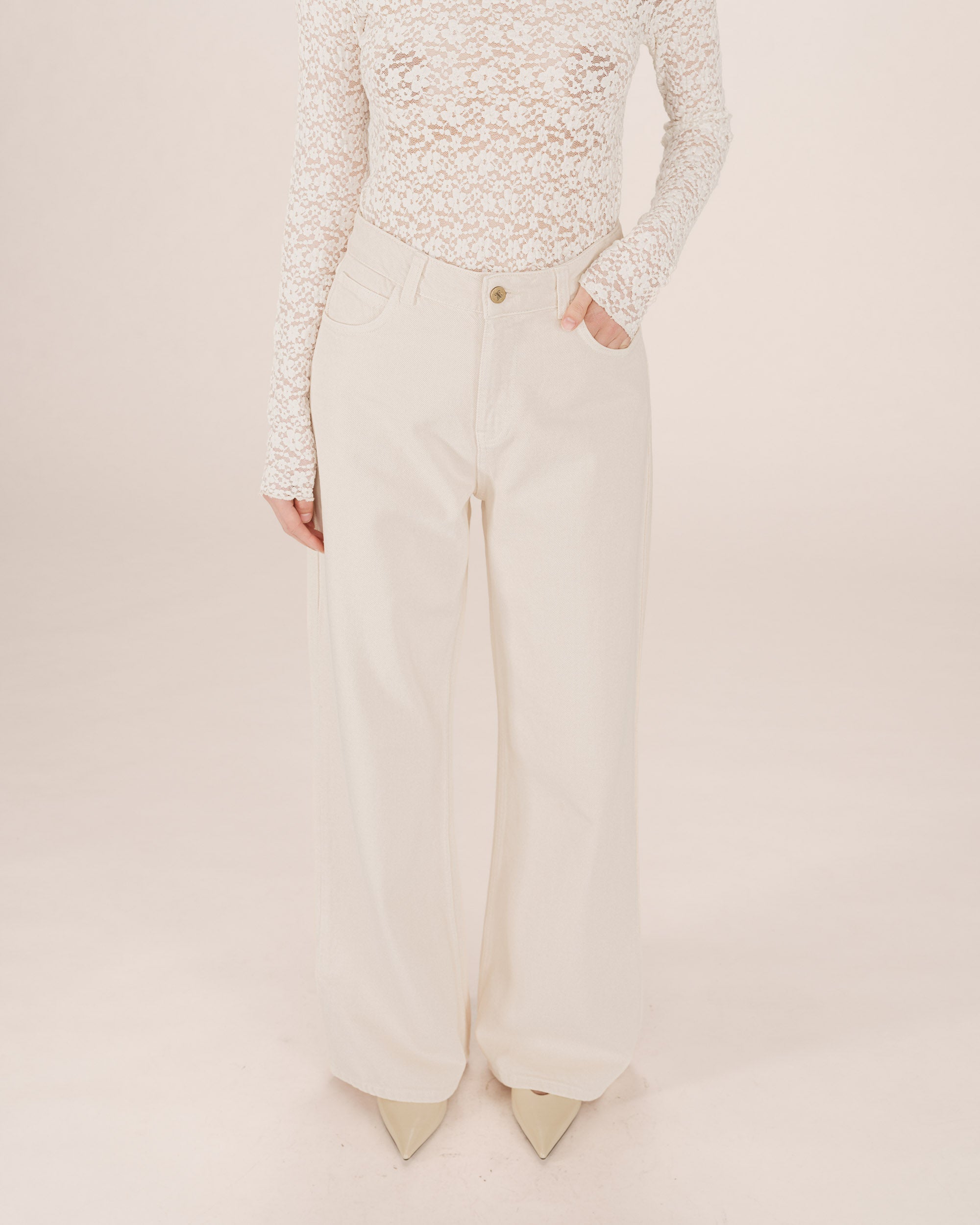 Jean large beige James