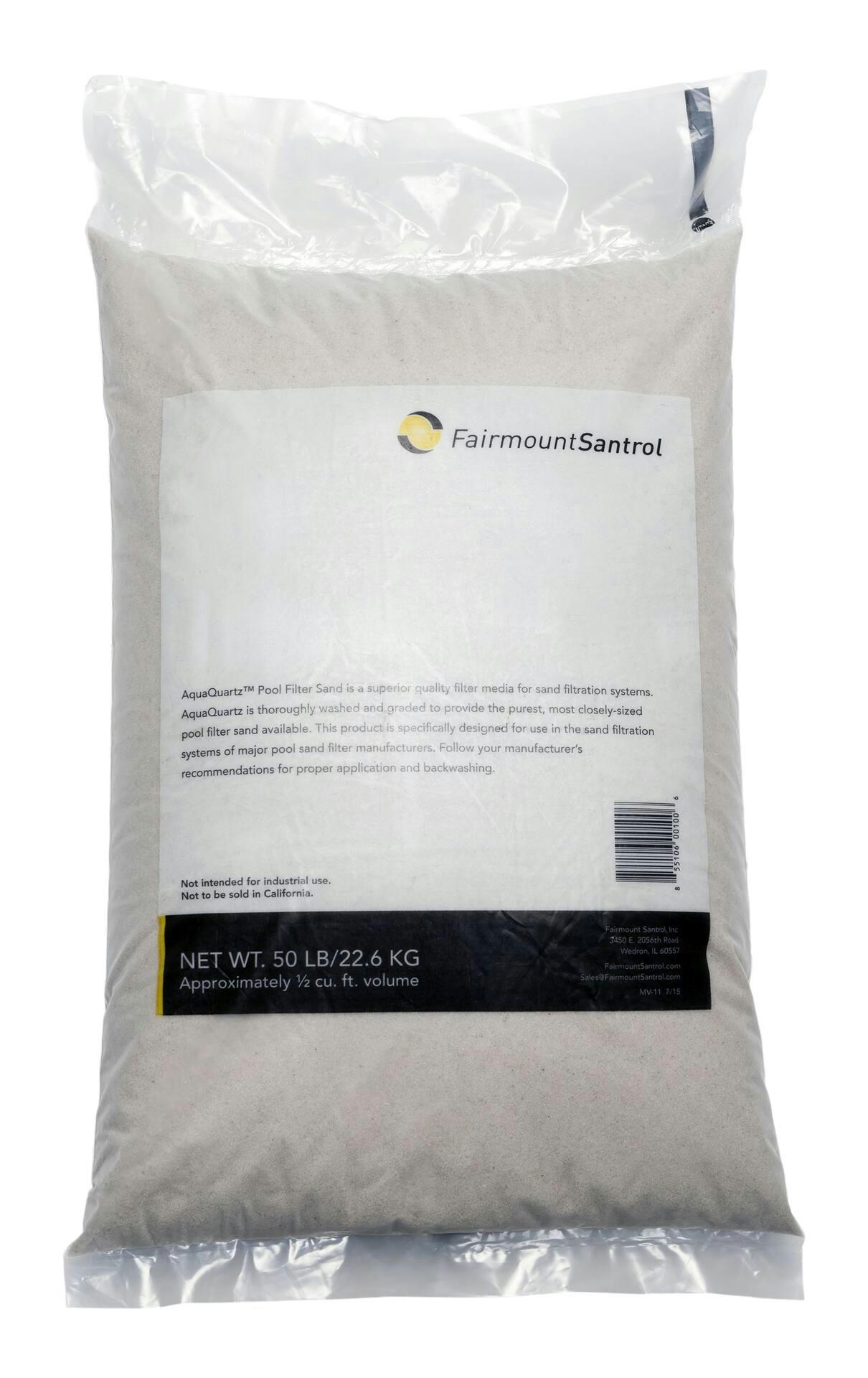FairmountSantrol AquaQuartz 20-Grade Silica Pool Filter Sand, White, 50-lb