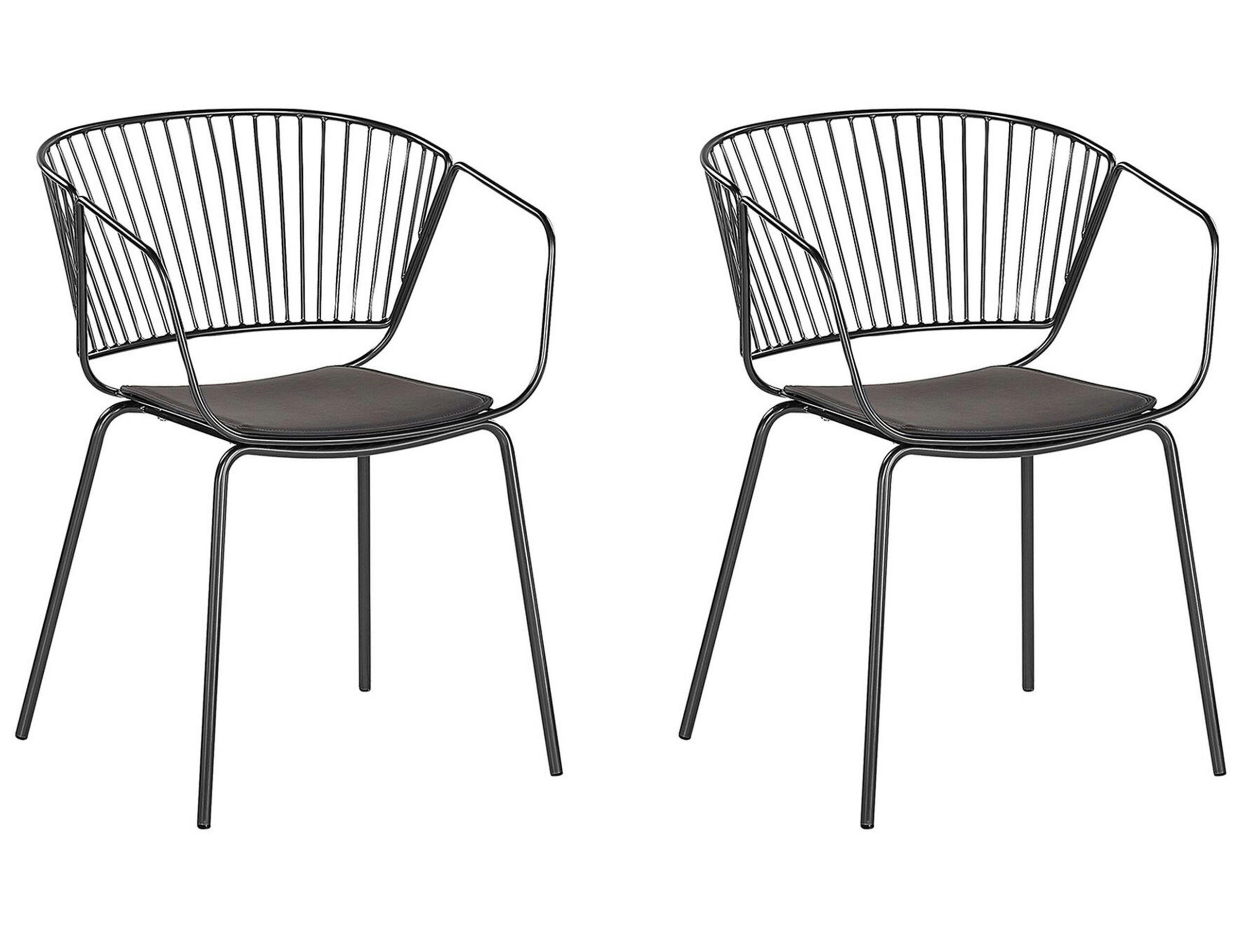 RIGBY - Lot de 2 chaises en métal noir