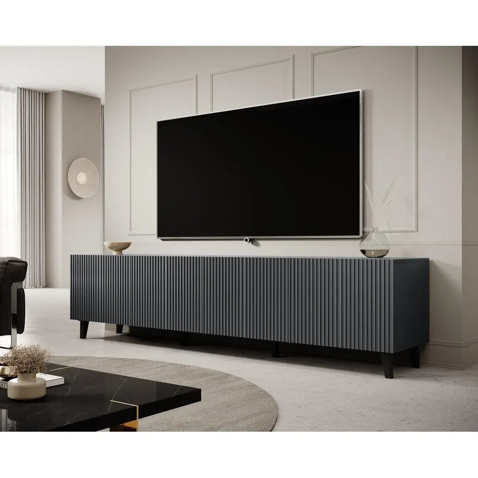 Meubella - TV-Meubel Vintar - Antraciet - 200 cm