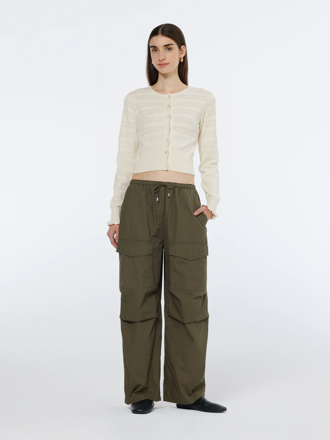 Ivy Mid-Rise Wide-Leg Cargo Pant