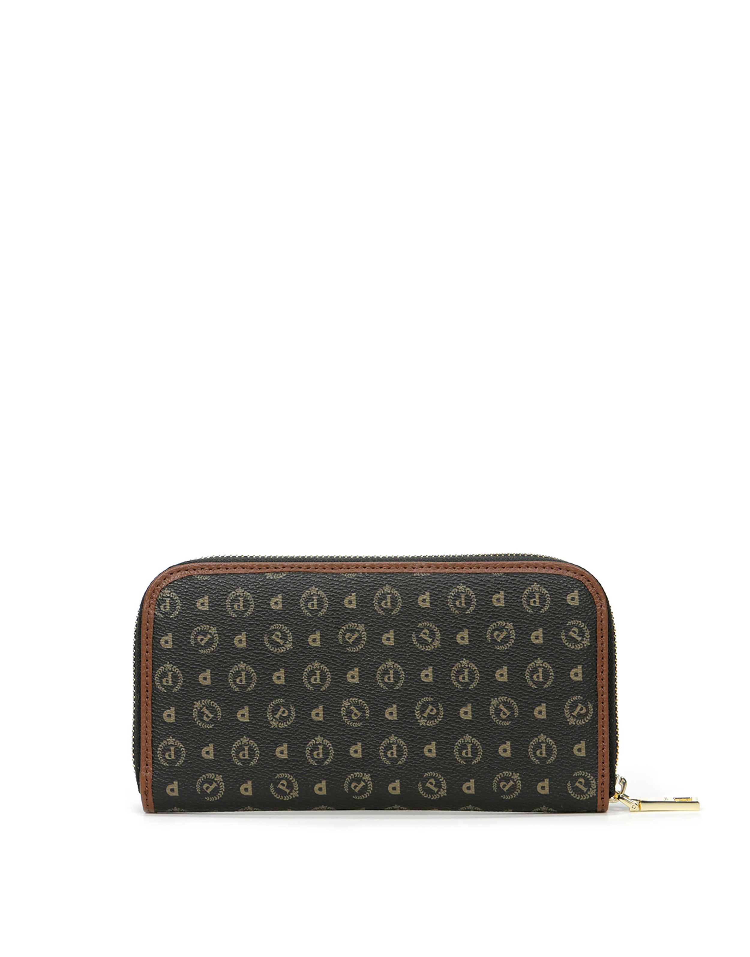 Portafoglio Zip Around Heritage Logo Classic Nero/marrone