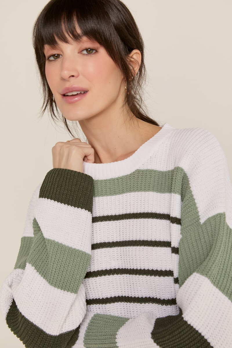 Penny Striped Cropped Pullover Sweater