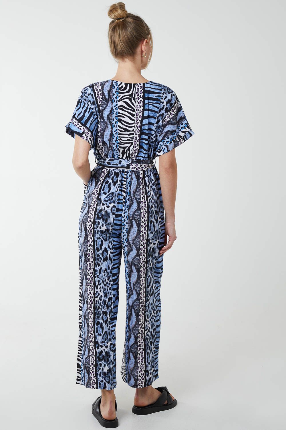 Blue Vanilla Multi Stripe Animal Jumpsuit