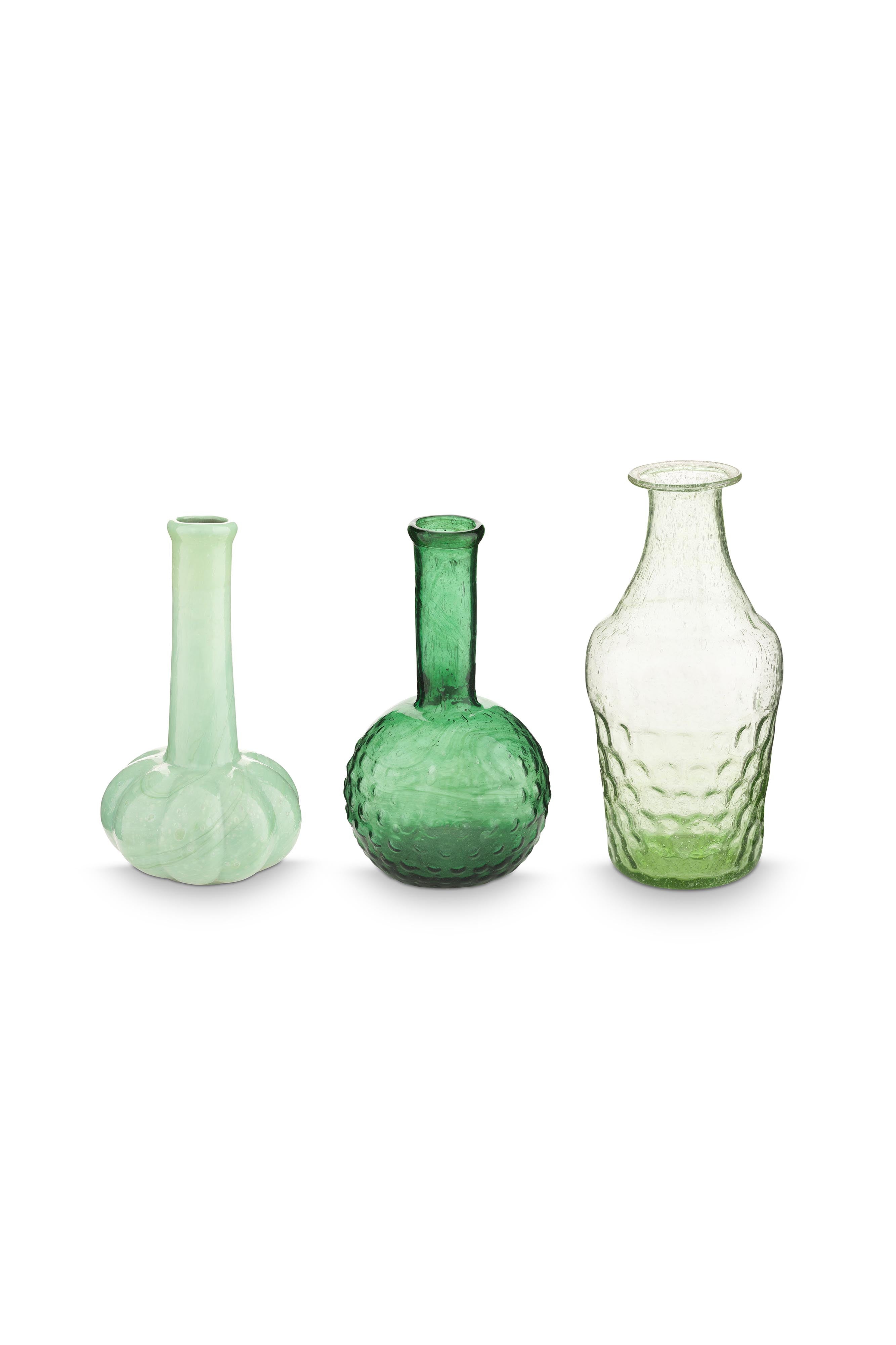 Pip Studio - Bloemenvaas - Groen - Glazen - Set van 3 vazen