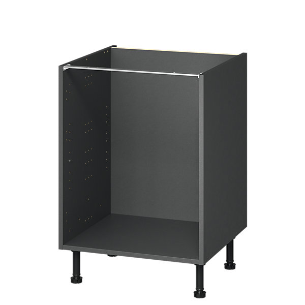 Caisson bas de cuisine Caraway GoodHome anthracite H. 72 cm x l. 60 cm