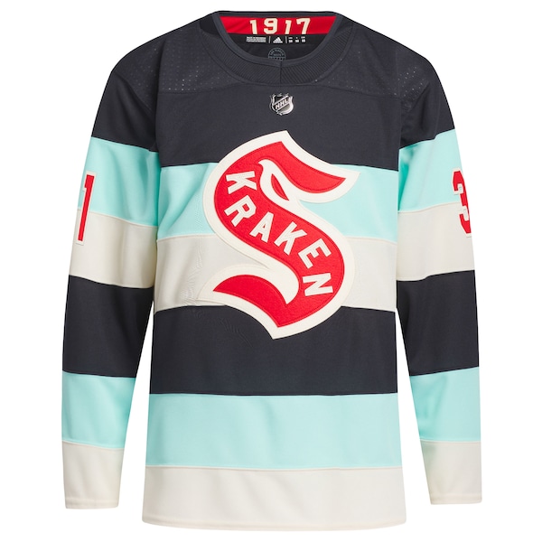 Philipp Grubauer Seattle Kraken adidas 2024 NHL Winter Classic Primegreen Authentic Player Jersey - Deep Sea Blue