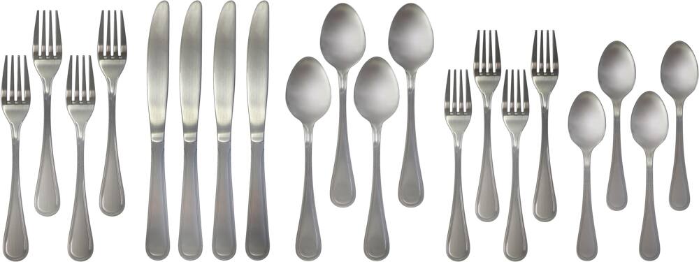 MASTER Chef Round Stainless Steel Flatware Set, Serves 4, 20-pc
