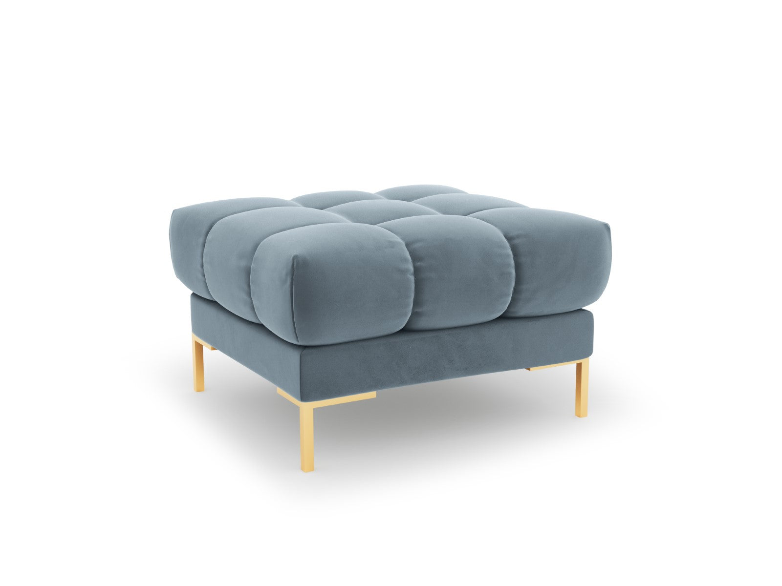 Cosmopolitan Design Poef Bali flueel, lichtblauw - 60x60x41cm