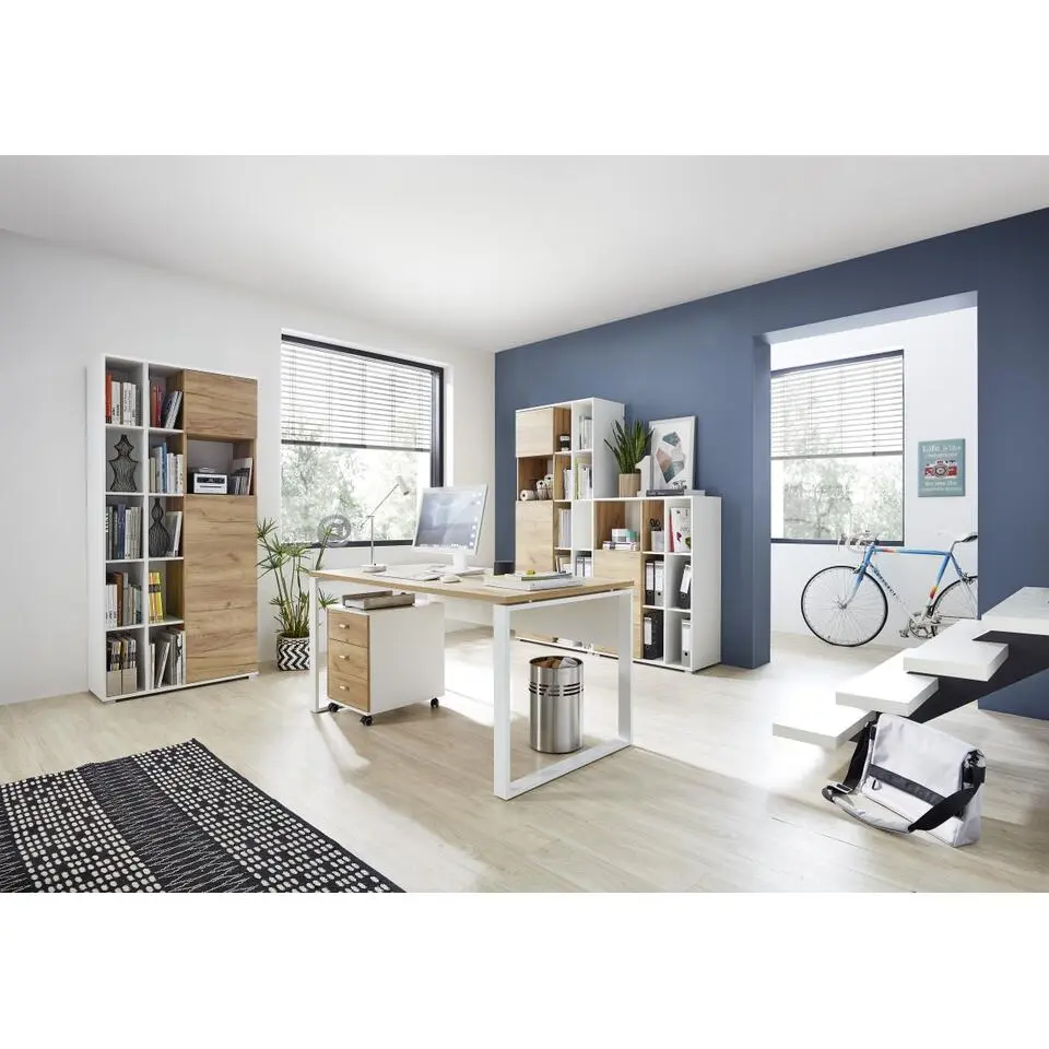 Bureau Lloris 158cm - wit/eik