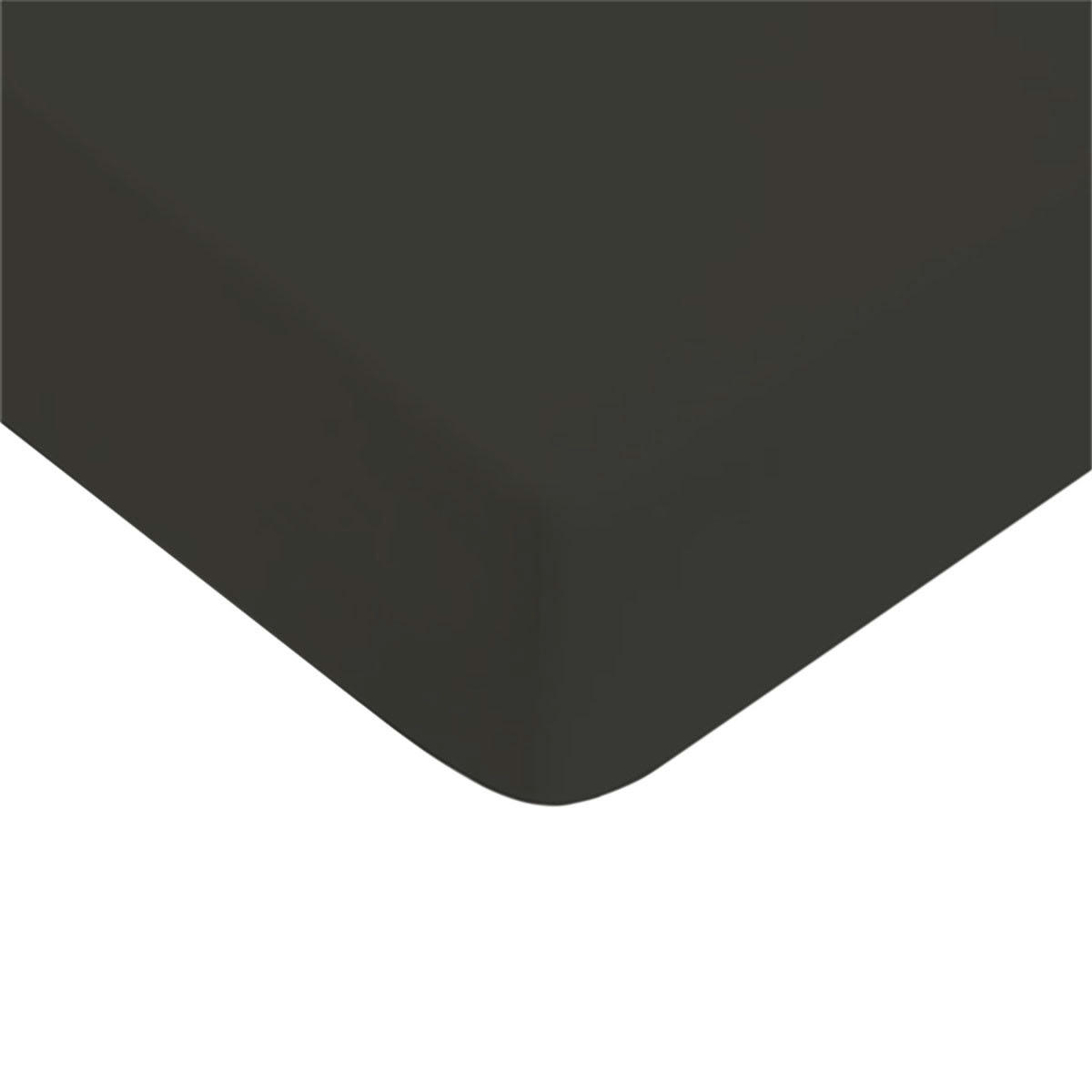 ESSENTIEL - Drap housse coton  uni anthracite 160x200cm