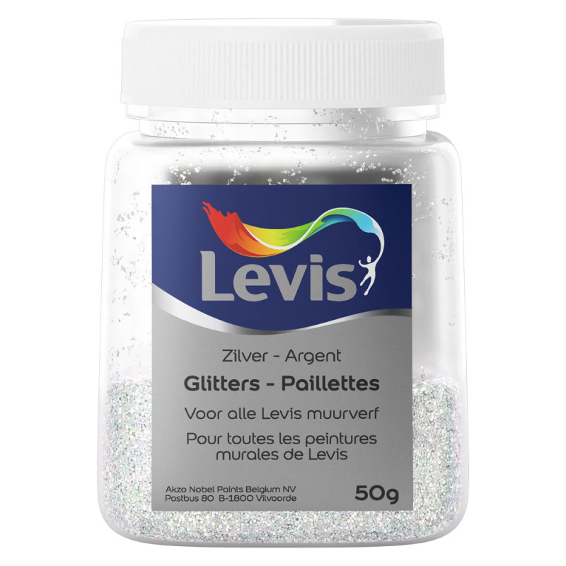Paillettes additifs de peinture murale argent 50 g LEVIS