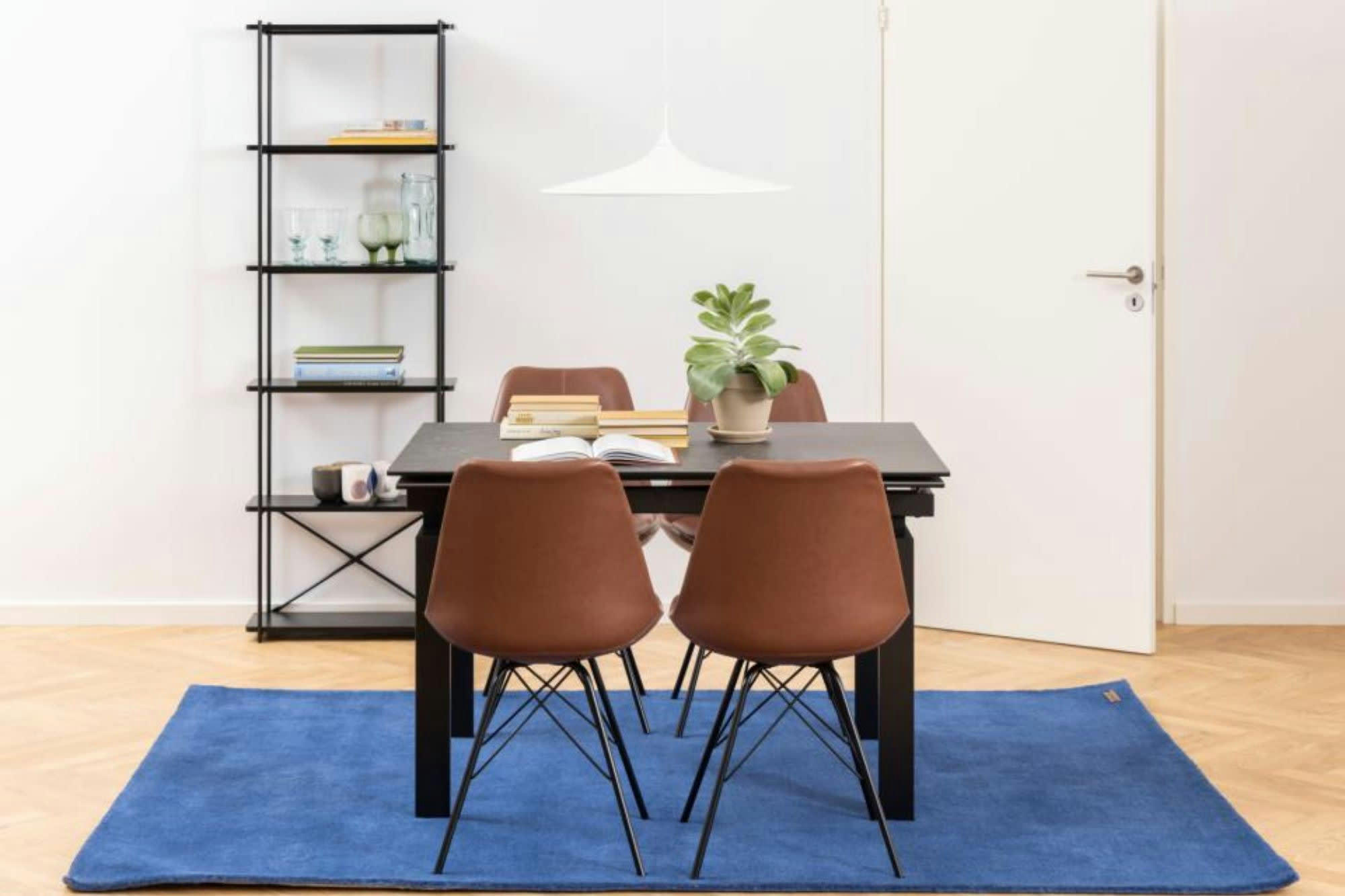 HILDA - Table de salle à manger rectangulaire extensible en céramique L120/200