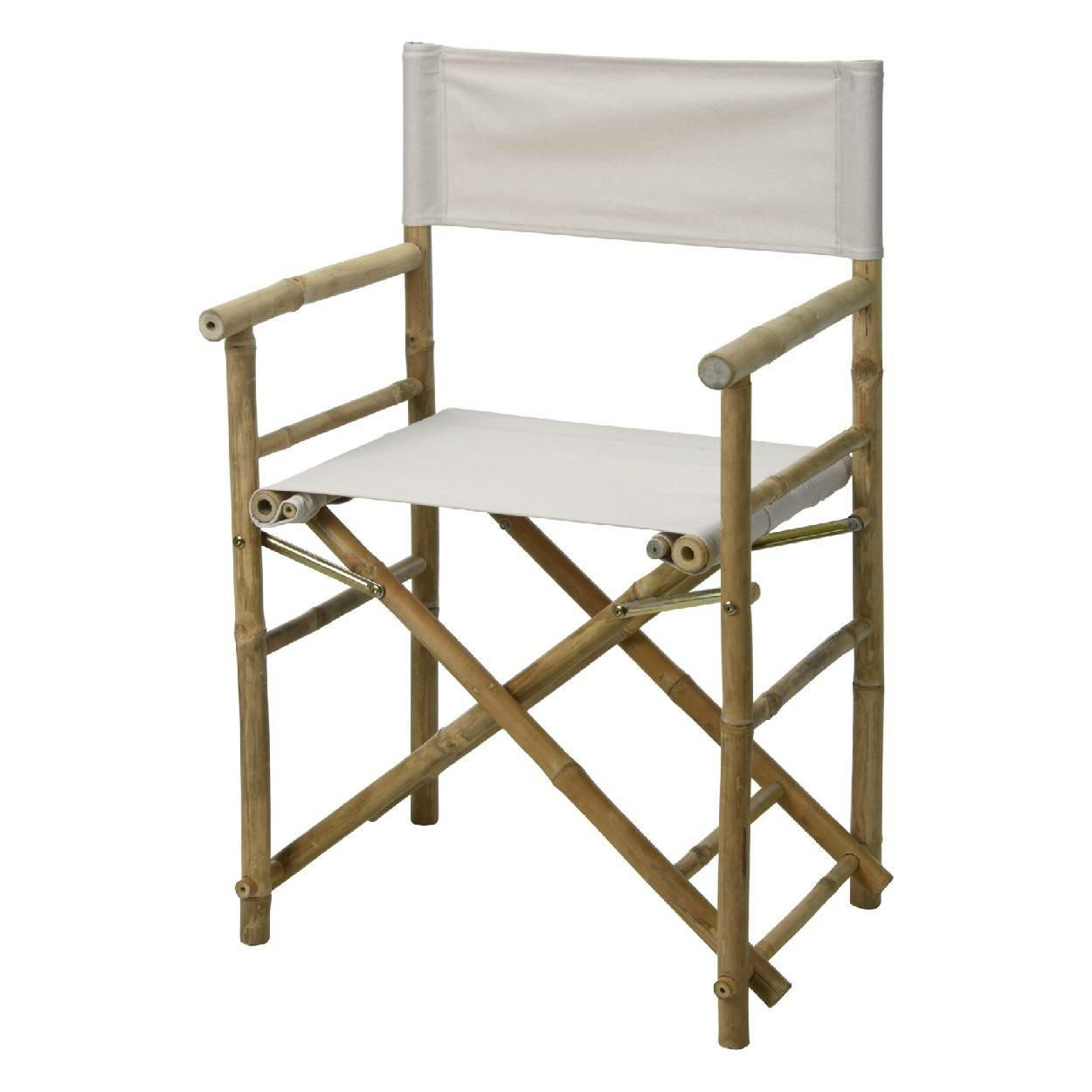 Składane krzesło reżyserskie z bambusa boho 90 cm do ogrodu tarasu