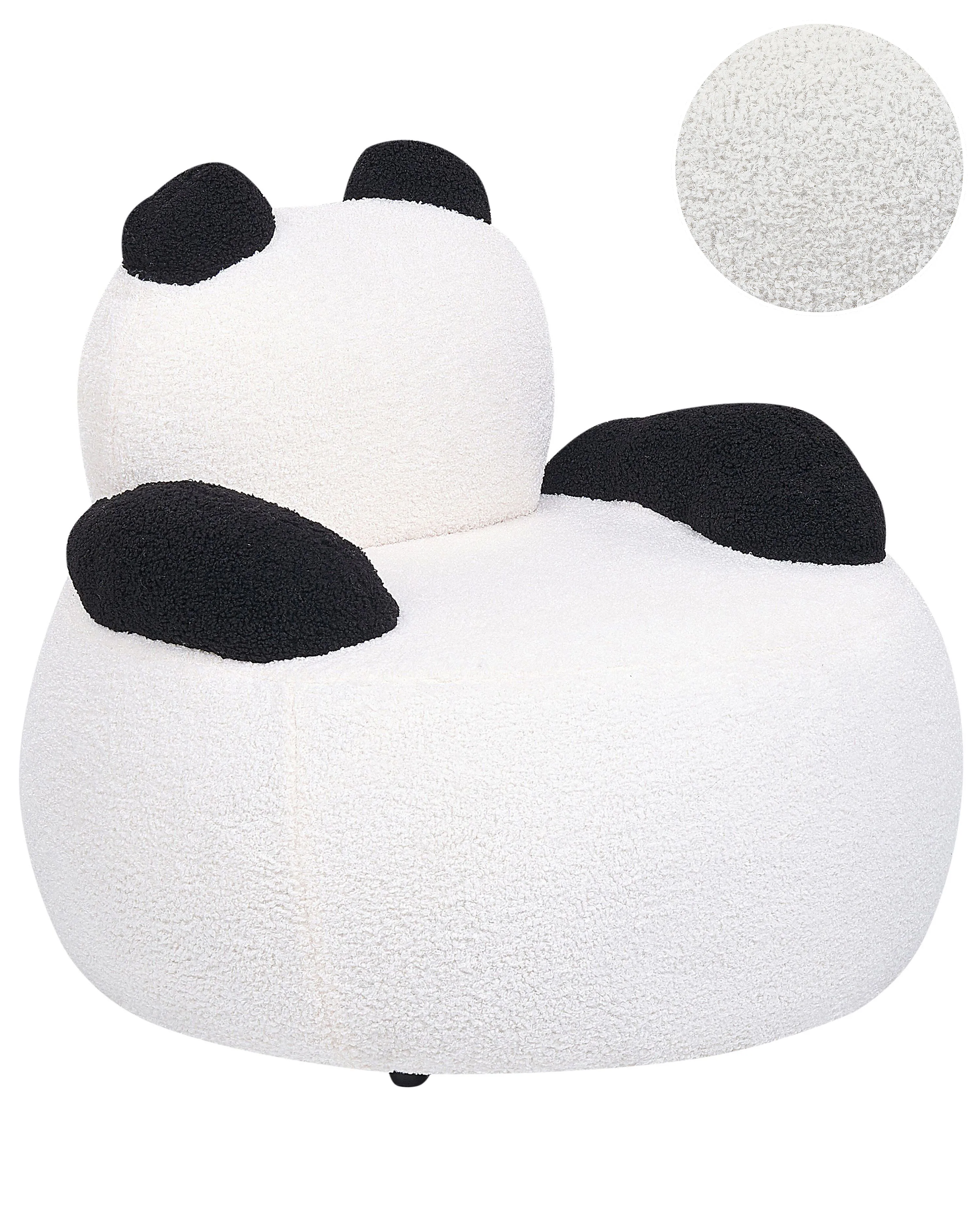 Kids Armchair Panda VIBY Boucle White