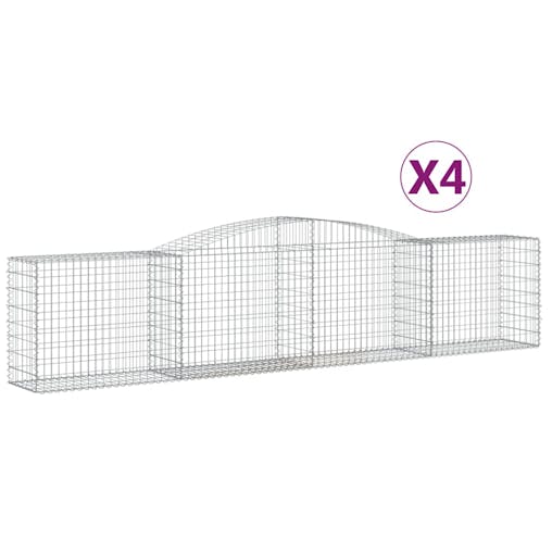 NNEVL Arched Gabion Baskets 4 pcs 400x50x80/100 cm Galvanised Iron