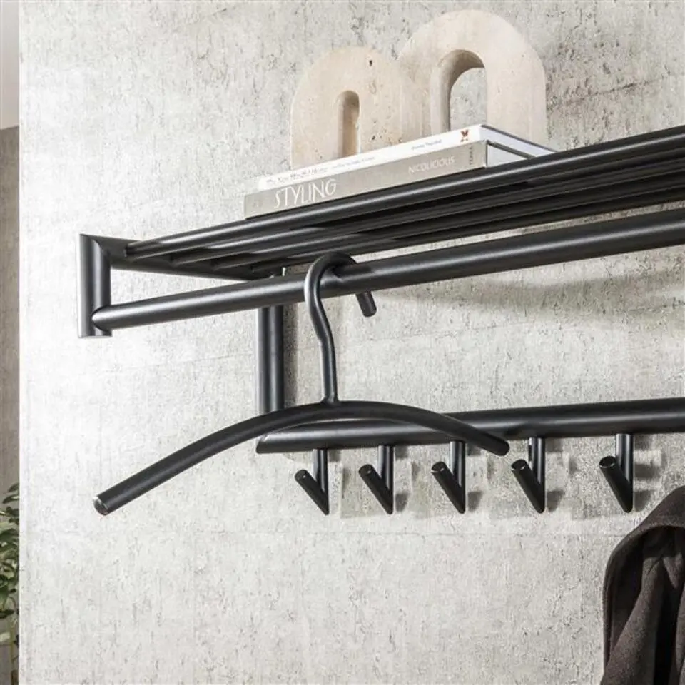 Hoyz Collection - Garderobehanger Ronde Buis - Gun Metal - 6 Stuks