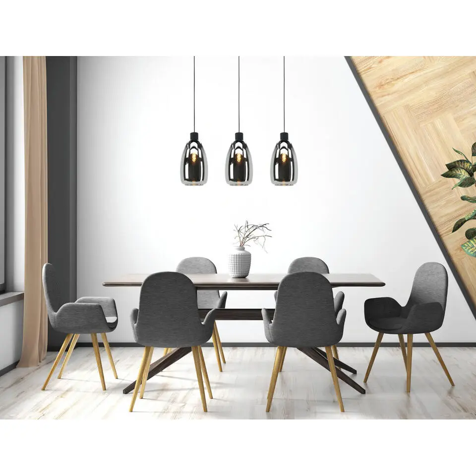 EGLOChelveyHanglamp-E27-89,5cm-Rookglas