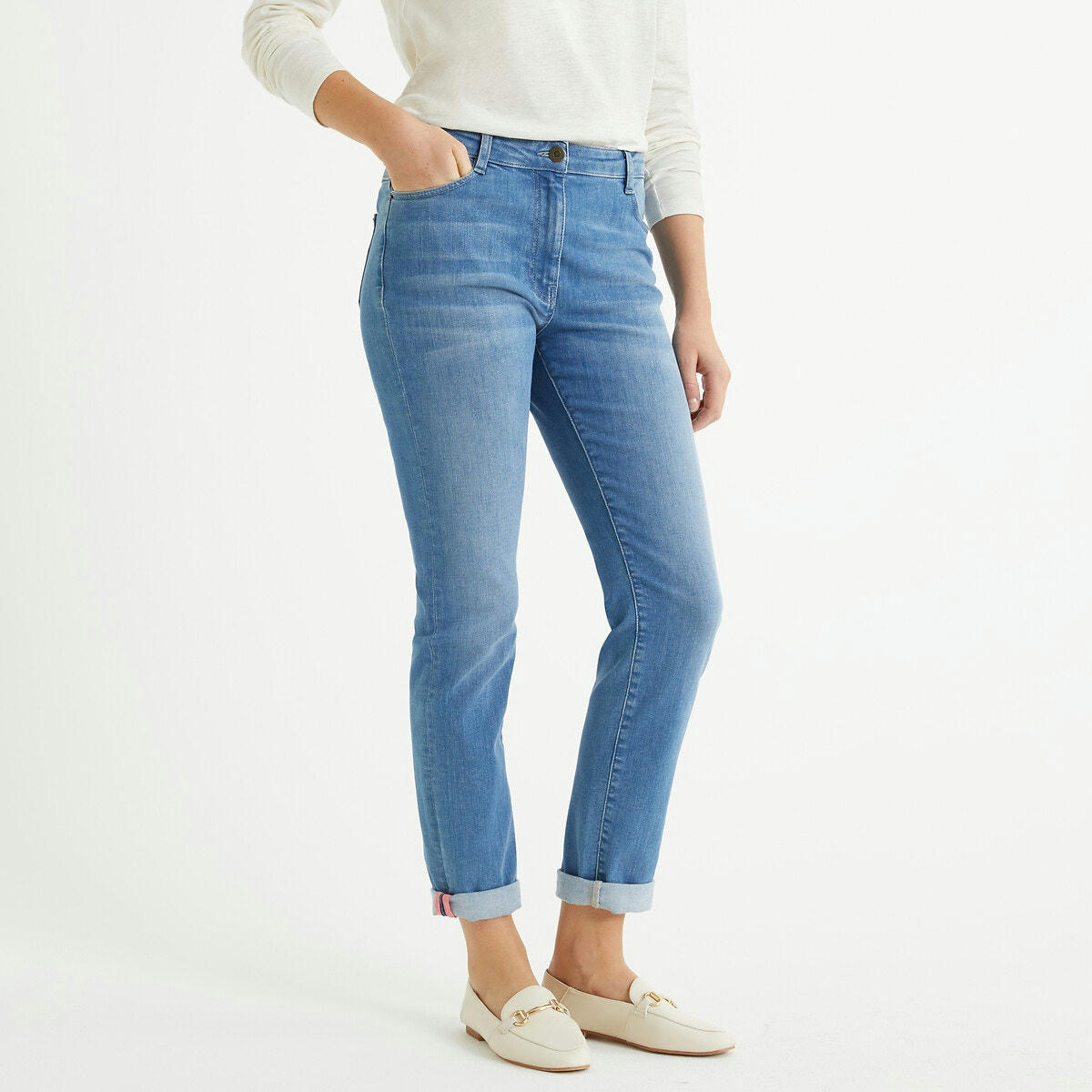 Jean regular, droit, denim stretch
