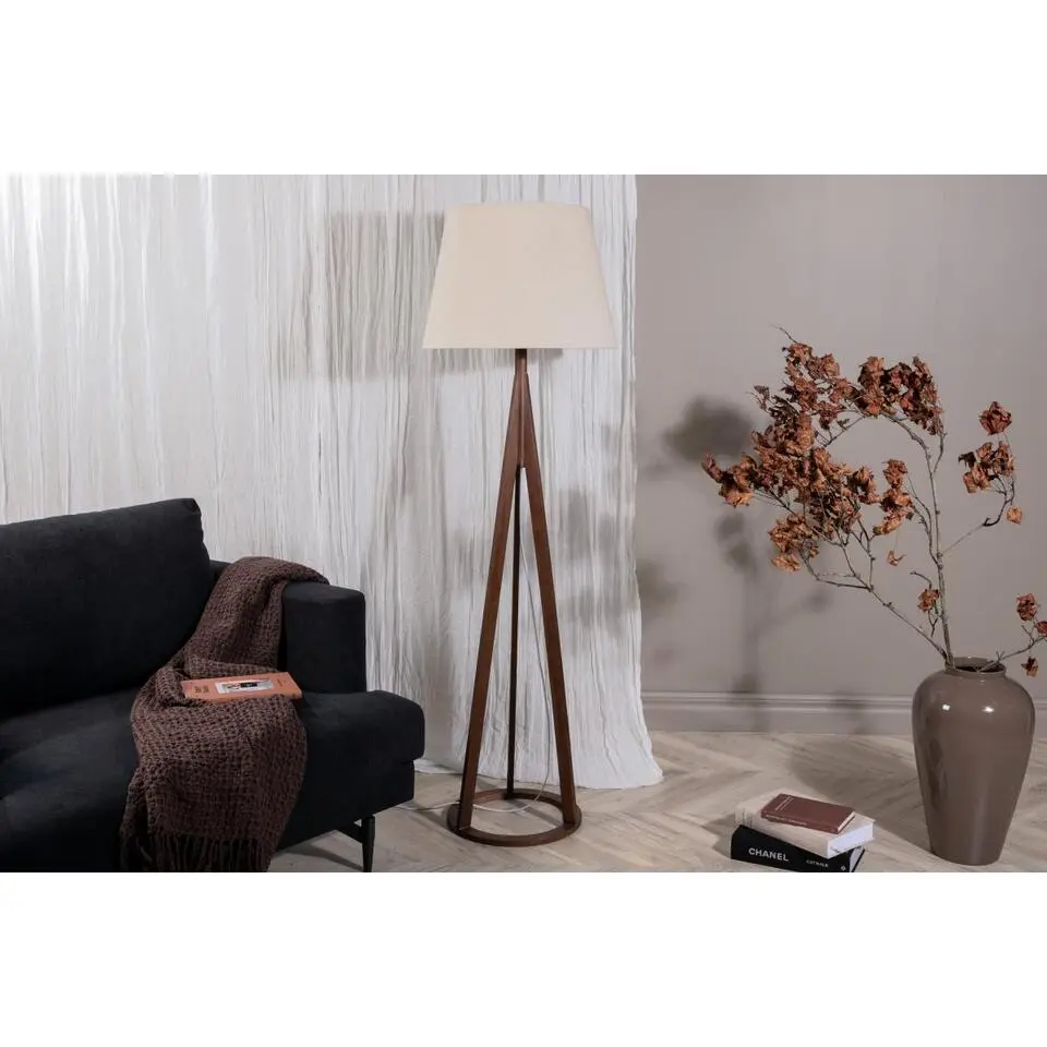 Svea - Nala vloerlamp - 160 cm - linnen - espresso